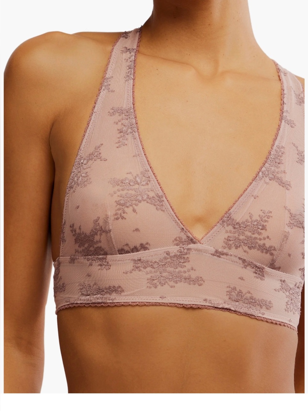 FREE PEOPLE NWT Talk About It Racerback Bralette SZ XS Color- Fawn